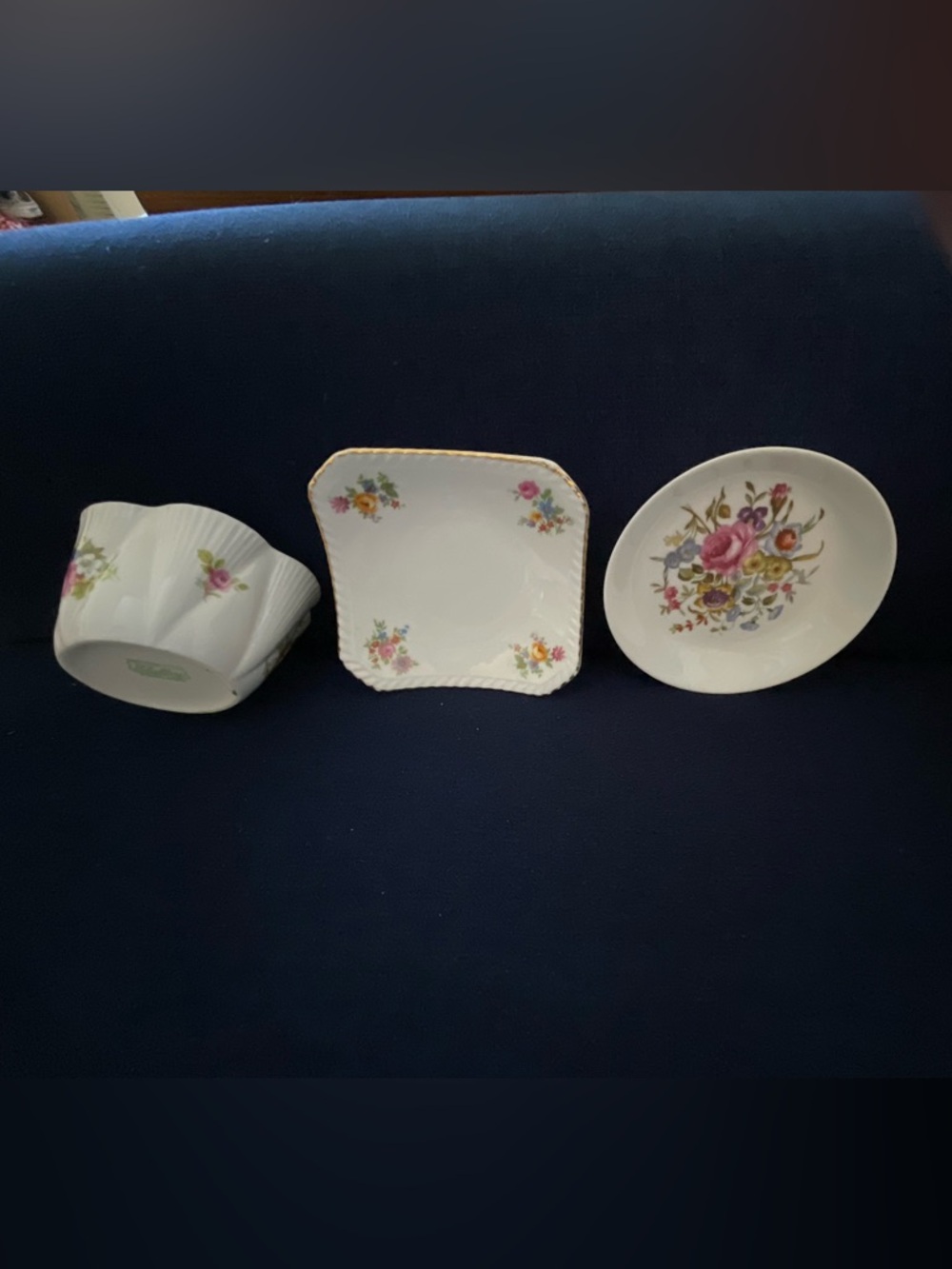 English bone china bundle of 3 trinket dishes